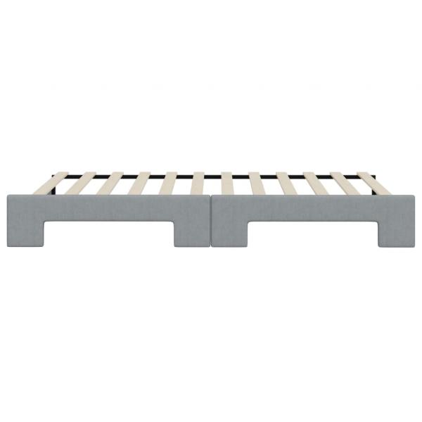 Tagesbett Ausziehbar Hellgrau 100x200 cm Stoff