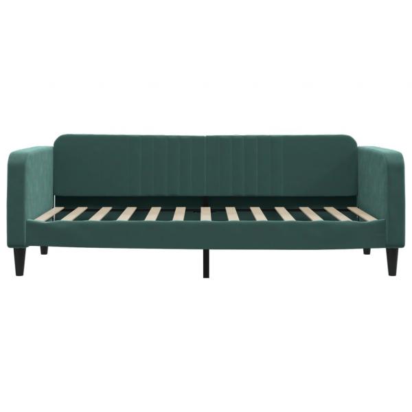 Tagesbett Ausziehbar mit Schubladen Dunkelgrün 100x200 cm Samt
