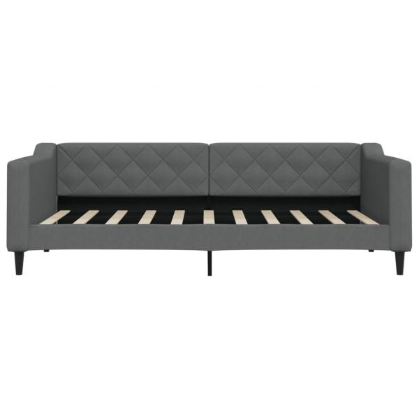 Tagesbett mit Matratze Dunkelgrau 90x190 cm Stoff