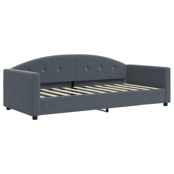 Tagesbett mit Matratze Dunkelgrau 90x190 cm Samt