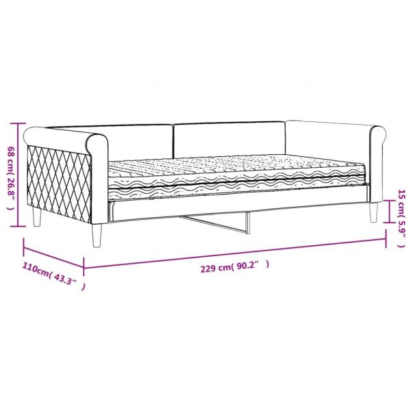 Tagesbett mit Matratze Dunkelgrün 100x200 cm Samt