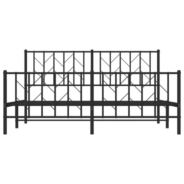 Metallbett ohne Matratze mit Fußteil Schwarz 160x200 cm