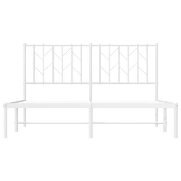 Bettgestell mit Kopfteil Metall Weiß 140x200 cm