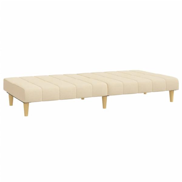 Schlafsofa 2-Sitzer Creme Stoff