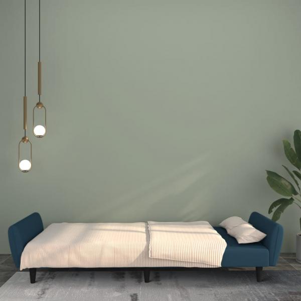 Schlafsofa 2-Sitzer Blau Samt