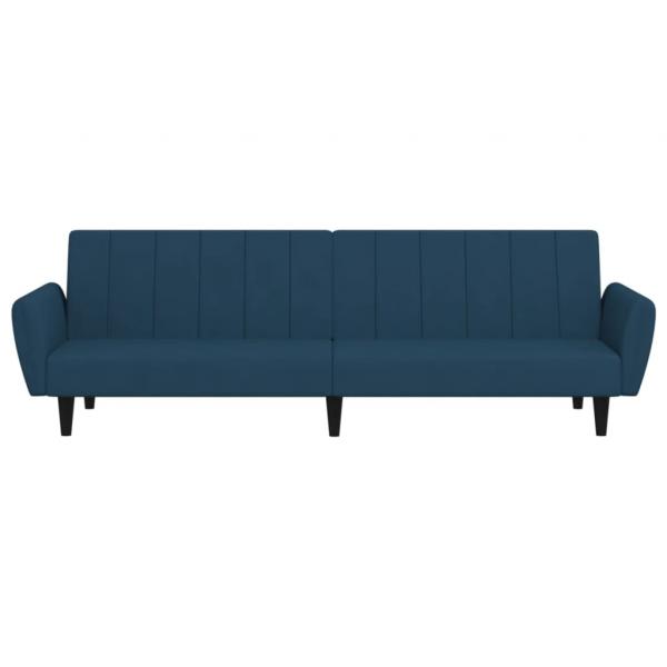 Schlafsofa 2-Sitzer Blau Samt