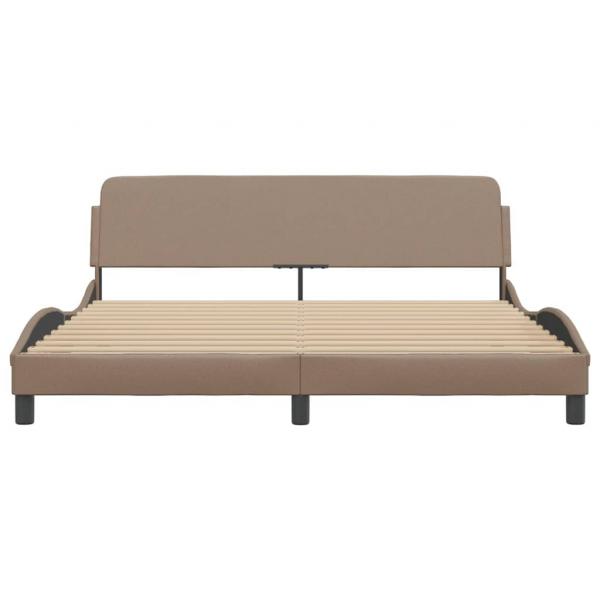 Bettgestell mit Kopfteil Cappuccino-Braun 180x200 cm Kunstleder