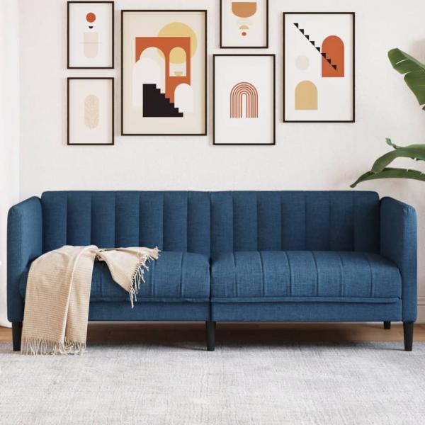 ARDEBO.de - Sofa 2-Sitzer Blau Stoff