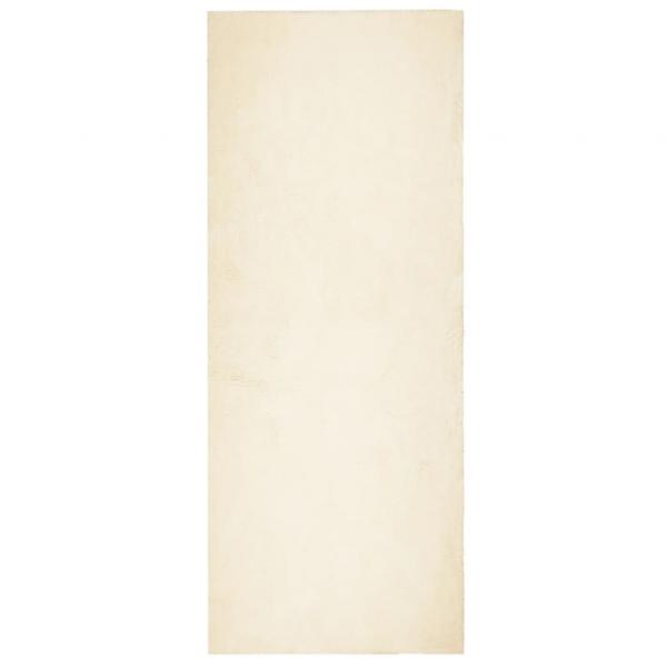 Teppich HUARTE Kurzflor Weich und Waschbar Creme 80x200 cm