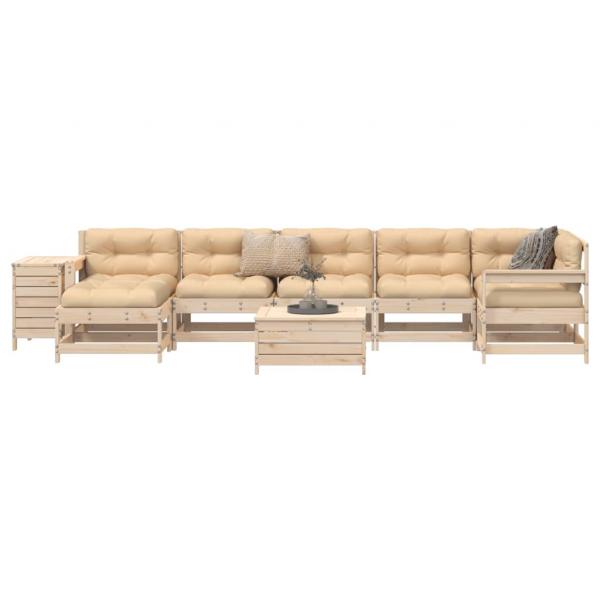 ARDEBO.de - 9-tlg. Garten-Sofagarnitur Massivholz Kiefer