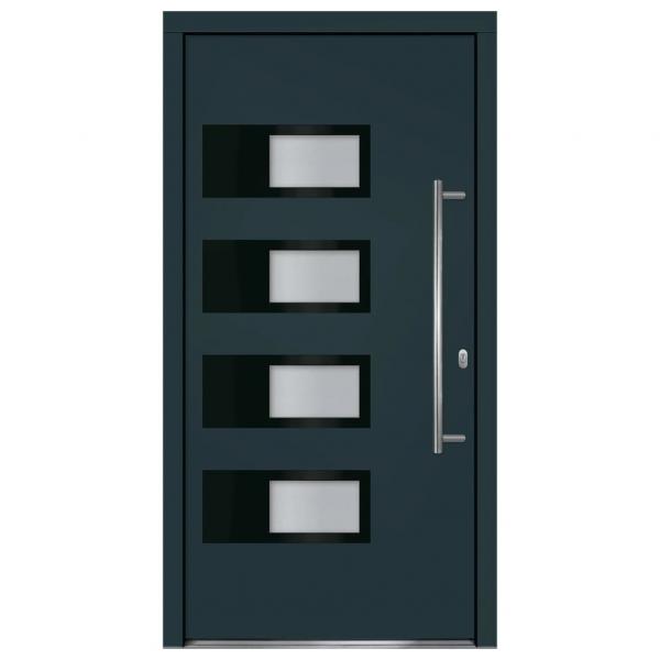 Haustür Anthrazit 100x200 cm Aluminium und PVC