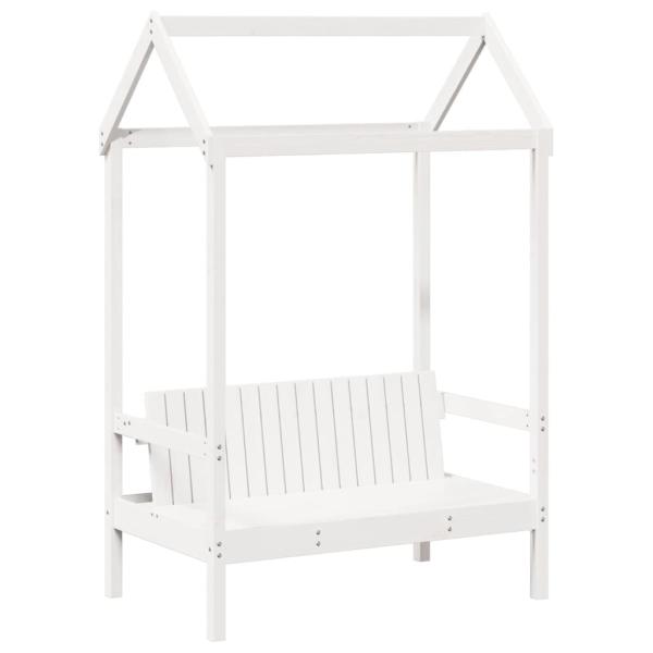 Tagesbett Set mit Dach Weiß 80x200 cm Massivholz Kiefer
