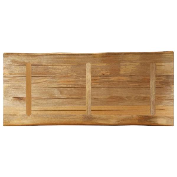 Tischplatte mit Baumkante 140x60x3,8 cm Raues Mango Massivholz