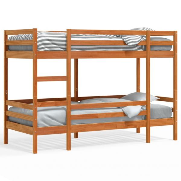 ARDEBO.de - Etagenbett Wachsbraun 75x190 cm Massivholz Kiefer