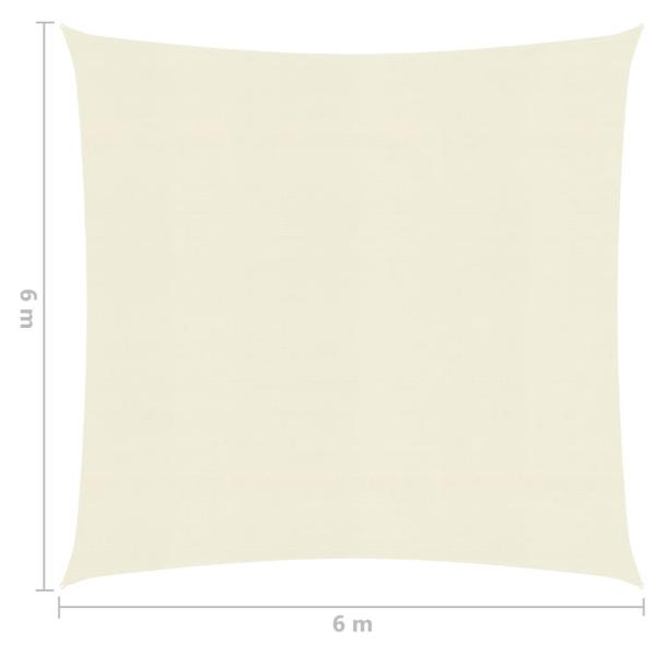 Sonnensegel 160 g/m² Creme 6x6 m HDPE