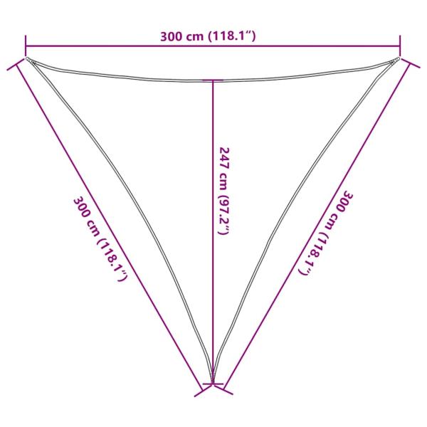 Sonnensegel 160 g/m² Creme 3x3x3 m HDPE