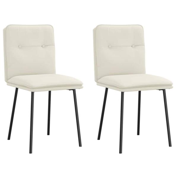 ARDEBO.de - Esszimmerstühle 2 Stk. Creme Samt