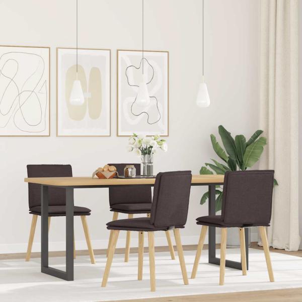 ARDEBO.de - Esszimmerstühle 4 Stk. Dunkelbraun Stoff