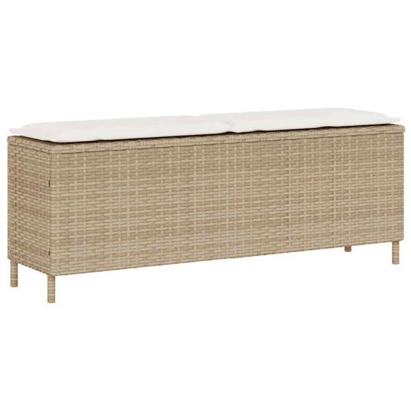 ARDEBO.de - Gartenbank mit Kissen Beige 110x30x40,5 cm Poly Rattan