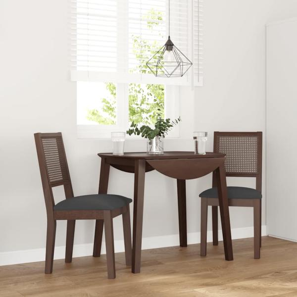 ARDEBO.de - Esszimmerstühle mit Kissen 2 Stk. Braun Massivholz Gummibaum