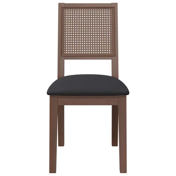 Esszimmerstühle mit Kissen 2 Stk. Braun Massivholz Gummibaum