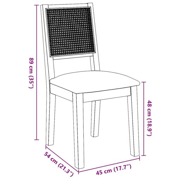 Esszimmerstühle mit Kissen 2 Stk. Braun Massivholz Gummibaum