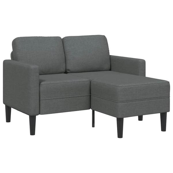 ARDEBO.de - 2-Sitzer-Sofa mit Chaiselongue L-Form Dunkelgrau 125 cm Stoff