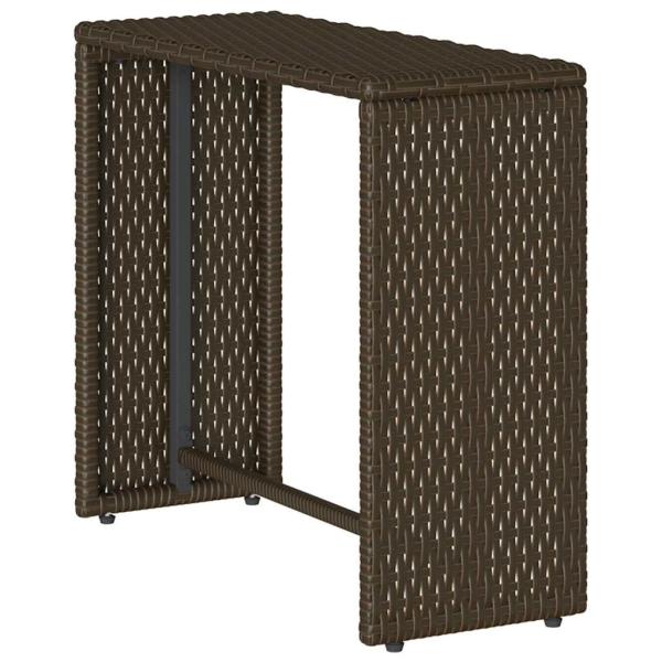 5-tlg. Garten-Sofagarnitur Kissen Stapelbar Braun Poly Rattan