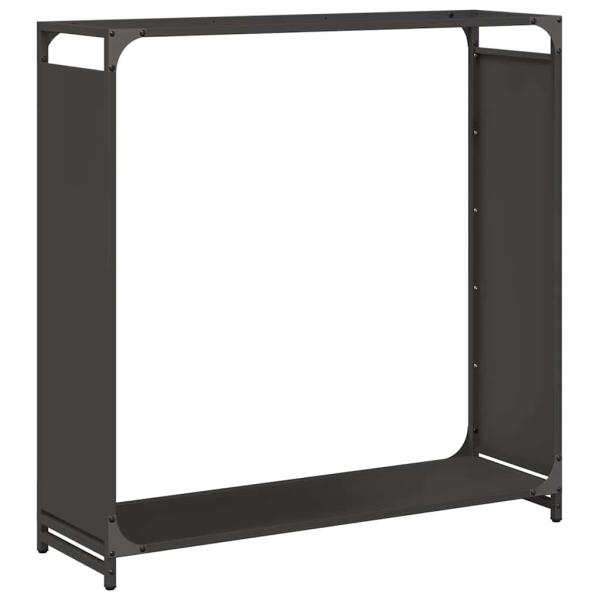 Brennholzregal Schwarz 90x28x90 cm Kaltgewalzter Stahl