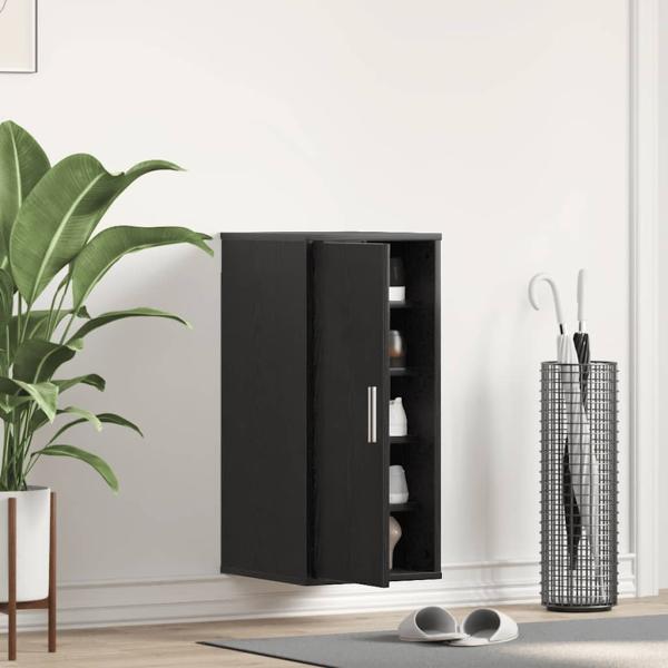 ARDEBO.de - Schuhschrank Schwarz Eichen-Optik 32x35x70 cm Holzwerkstoff