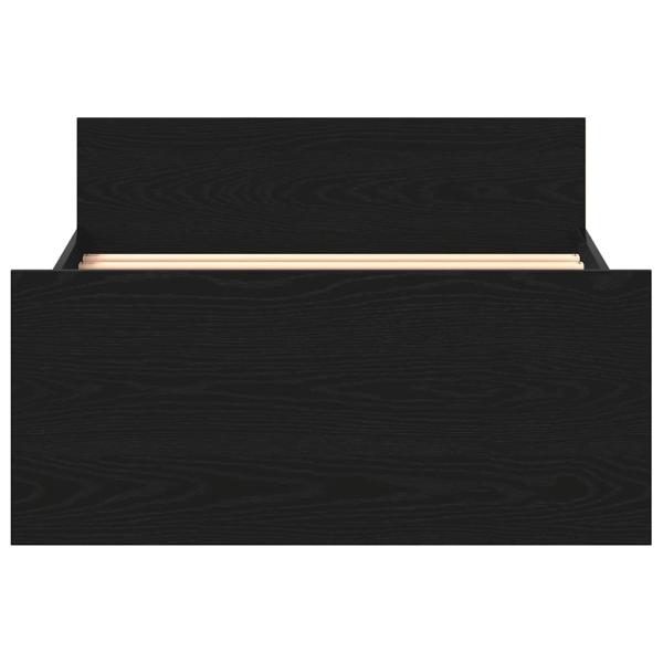 Bettgestell ohne Matratze Schwarz Eichen-Optik 75x190 cm