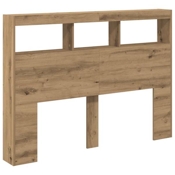 LED-Kopfteil mit Ablagen Artisan-Eiche 140x17x102 cm