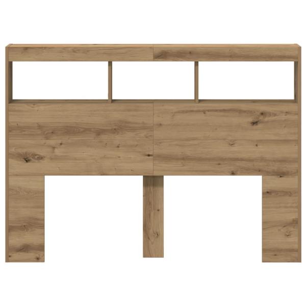 LED-Kopfteil mit Ablagen Artisan-Eiche 140x17x102 cm