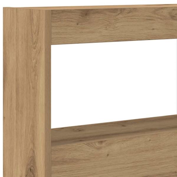 LED-Kopfteil mit Ablagen Artisan-Eiche 140x17x102 cm