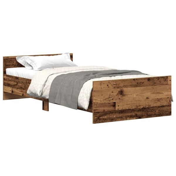 Bettgestell ohne Matratze Altholz-Optik 75x190 cm Holzwerkstoff