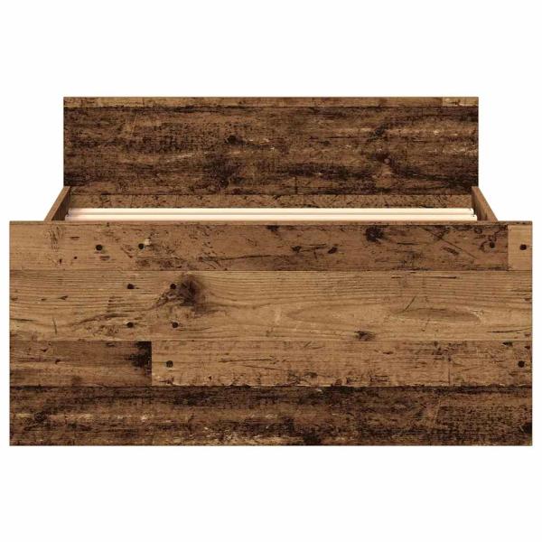 Bettgestell ohne Matratze Altholz-Optik 75x190 cm Holzwerkstoff