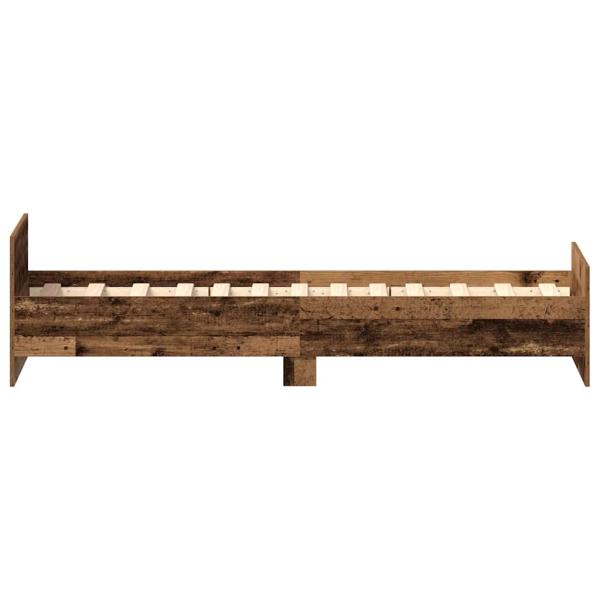 Bettgestell ohne Matratze Altholz-Optik 75x190 cm Holzwerkstoff
