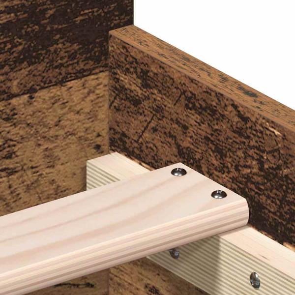 Bettgestell ohne Matratze Altholz-Optik 75x190 cm Holzwerkstoff