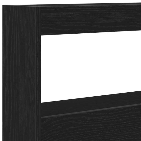 LED-Kopfteil mit Ablagen Schwarz Eichen-Optik 180x17x102 cm