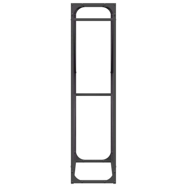 Brennholzregal Schwarz 60x25x100 cm Kaltgewalzter Stahl