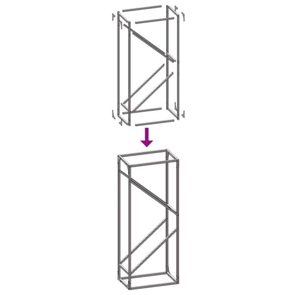 Brennholzregal Schwarz 40x25x100 cm Kaltgewalzter Stahl