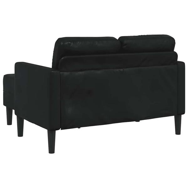 2-Sitzer-Sofa mit Chaiselongue L-f?rmig Schwarz 125 cm Kunstleder