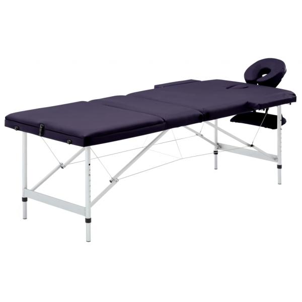 ARDEBO.de - Massageliege Klappbar 3-Zonen mit Aluminiumgestell Lila