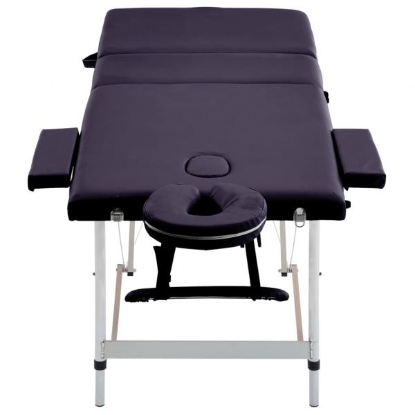 Massageliege Klappbar 3-Zonen mit Aluminiumgestell Lila