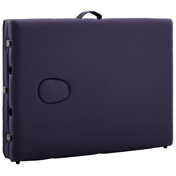 Massageliege Klappbar 3-Zonen mit Aluminiumgestell Lila