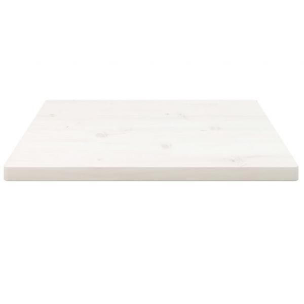 Tischplatte Weiß 50x50x2,5 cm Massivholz Kiefer Quadratisch