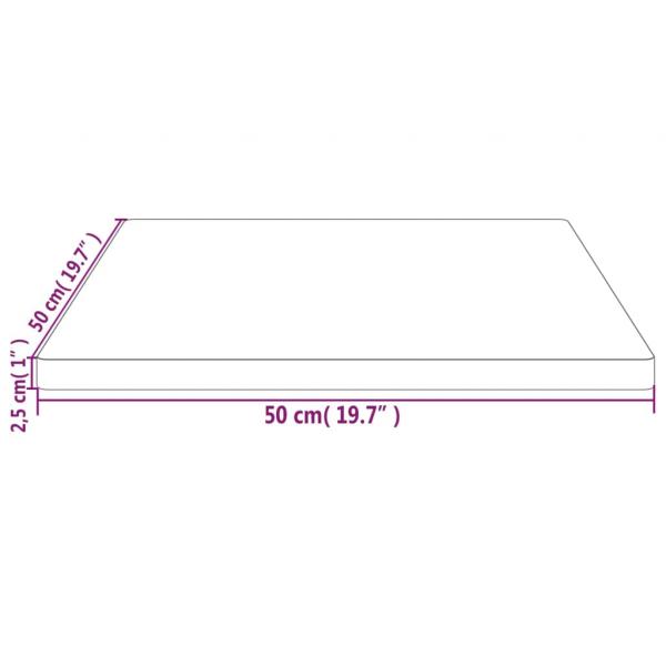 Tischplatte Weiß 50x50x2,5 cm Massivholz Kiefer Quadratisch