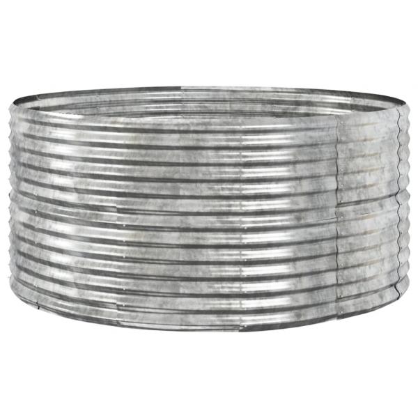 Hochbeet Silbern 140x140x68 cm Pulverbeschichteter Stahl