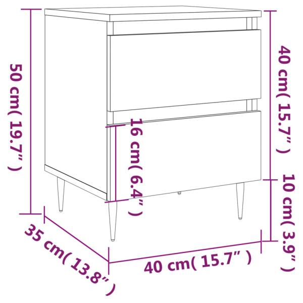 Nachttisch Betongrau 40x35x50 cm Holzwerkstoff