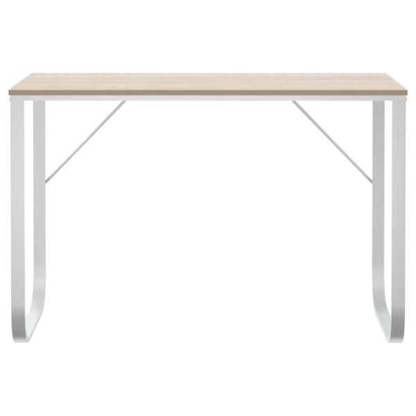 Computertisch Weiß und Eiche-Optik 110x60x73 cm Holzwerkstoff